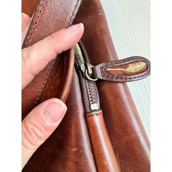 Vintage Bob Timberlake Leather Messenger Briefcase Satchel Brown Laptop Bag - Picture 3 of 9